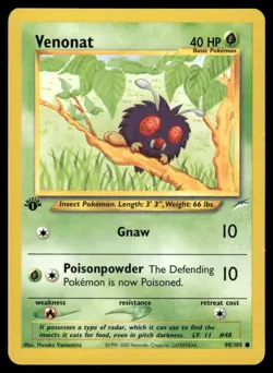 Pokemon Cards Venonat 90/105 1st Edition Neo Destiny Common NM *6 - Image 1
