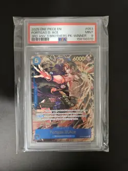OP PORTGAS D. ACE 2025 3RD ANNIV TOURNAMENT 3 BROTHERS PK-WINNER #053 PSA 9 - Image 1