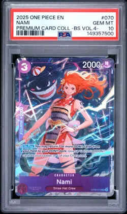2025 One Piece EN Nami Premium Card Coll. BS Vol 4 #070 PSA 10 GEM MINT - Image 1