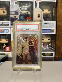 2025 One Piece OP13 ENGLISH 3rd Anniversary Gold #004 Shanks (SEE DESCRIPTION) - Image 2