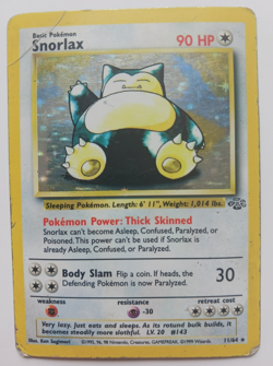 Snorlax Pokemon Card Holo WOTC 11/64 Jungle Set Rare Vintage 1999 Original HP - Image 1