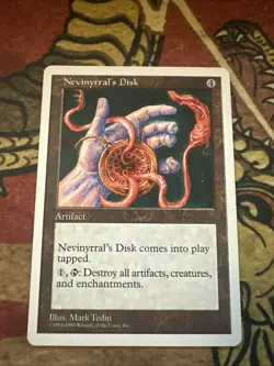 Mtg Magic Card Nevinyrral’s Disk Back Misprint Miscut Error Sheet Edge - Image 1