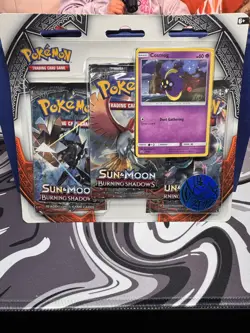 Pokemon Sun & Moon Burning Shadows 3 Booster Pack Blister Pack Cosmog Promo New - Image 1
