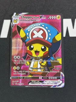 Pokemon Chopper Pikachu VCOS Cosmax 001/055 Full Art Foil Card English FANART - Image 1