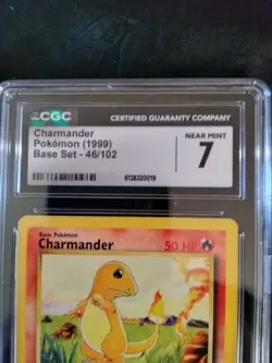 1999 Pokemon Base Set Charmander 46/102 Common CGC 7 Near Mint Vintage WOTC Slab - Image 3