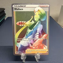 Wallace (Secret) 208/195 Pokemon Silver Tempest Secret Rare Rainbow NEAR MINT NM - Image 1