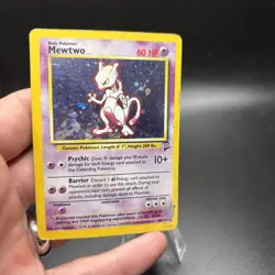 Pokemon Mewtwo 10/130 Base Set 2 Holo DMG Vintage Pokemon Card - Image 5