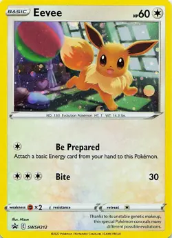 Eevee SWSH212 Holo Promo Sword & Shield Promo Pokemon Holo Lightly Played - Image 1
