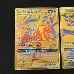 Pokemon TCG Reshiram & Charizard GX SM248, Pikachu & Zekrom GX SM247 Tag Team NM - Image 2