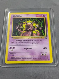 Vintage Pokemon TCG Mewtwo 14 Black Star Promo Psychic Moderately Played English - Image 1
