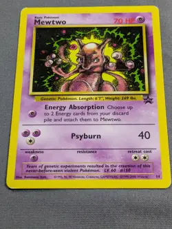 Vintage Pokemon TCG Mewtwo 14 Black Star Promo Psychic Moderately Played English - Image 5