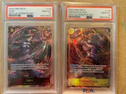 One Piece Card PSA 10 Sabo & Ace Secret Parallel OP07-119 OP07-118 English Set - Image 1