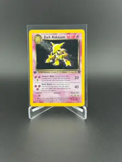 Pokemon TCG Dark Alakazam 1/82 Team Rocket 1st Edition Holo Rare LP N/M - Image 1