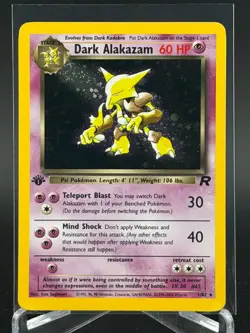 Pokemon TCG Dark Alakazam 1/82 Team Rocket 1st Edition Holo Rare LP N/M - Image 2