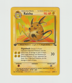 Raichu Pokemon Card Rare Fossil 1st Edition 29/62 WOTC 1999 NM - Image 3