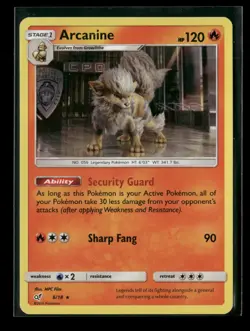 Arcanine 6/18 - Holo Rare - Detective Pikachu - MP - Pokemon - Image 1