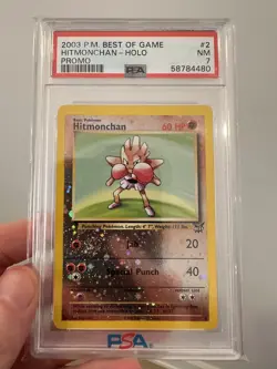 Pokemon Best of Game Promo Hitmonchan #2 - PSA 7 - Image 1