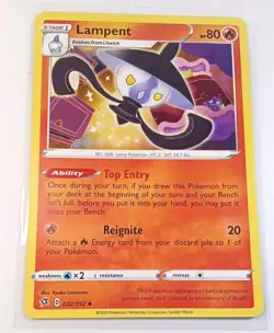 Lampent 032/192 Uncommon Rebel Clash Pokemon Near Mint - Image 1