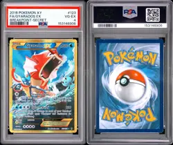 2016 POKEMON XY BREAKPOINT SECRET RARE #123 FULL ART GYARADOS EX PSA 4 - Image 3