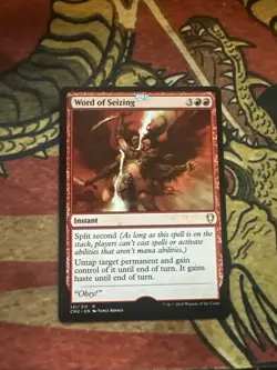 Mtg Magic Card CM2 Hologram Error Word Of Seizing Misprint Error Commander - Image 1