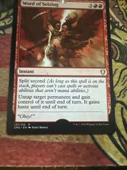 Mtg Magic Card CM2 Hologram Error Word Of Seizing Misprint Error Commander - Image 3