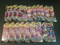 Pokemon Card Rebel Clash 16 Sealed 10 Card Packs from Tin Pokeball Elite - Image 1