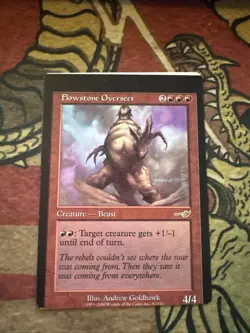 Mtg Magic Card Nemesis Rare Sheet Edge Miscut Flowstone Overseer Misprint Error - Image 1