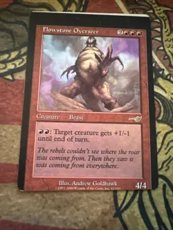 Mtg Magic Card Nemesis Rare Sheet Edge Miscut Flowstone Overseer Misprint Error - Image 3