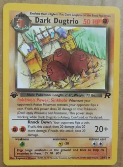 Dark Dugtrio 23/82 1st Edition Rare Non-Holo Team Rocket Pokemon Card LP - Image 1