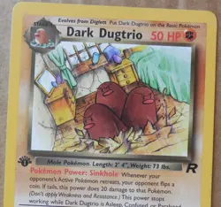 Dark Dugtrio 23/82 1st Edition Rare Non-Holo Team Rocket Pokemon Card LP - Image 2
