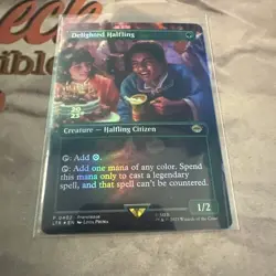 Delighted Halfling (Borderless) Universes Beyond: TLOR #0402 Foil Pre-Release! - Image 4
