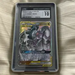 CGC 10 2019 POKEMON SUN&MOON COSMIC ECLIPSE #156 ARCEUS & DIALGA & PALKIA - Image 2