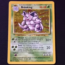 Nidoking 11/102 Pokemon TCG Base Set Holo Foil Rare Card Lightly Played LP - Image 1
