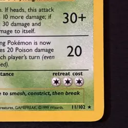 Nidoking 11/102 Pokemon TCG Base Set Holo Foil Rare Card Lightly Played LP - Image 4