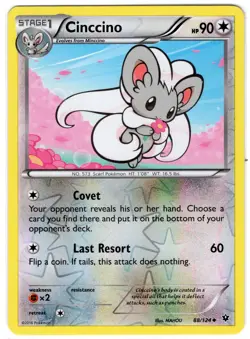Cinccino 88/124 Uncommon Fates Collide Pokemon Reverse Holo Near Mint - Image 1