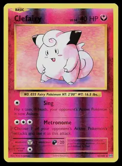 Pokemon Card Evolutions Clefairy 63/108 Rare Reverse Holo - Image 1