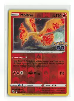 MOLTRES 012/078 POKEMON GO REVERSE HOLO POKEMON TCG LP - Image 1