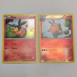 Pokemon TCG Black & White Tepig 15/114 & Pignite 17/114 Rev Holo Lot (2) MP - Image 1