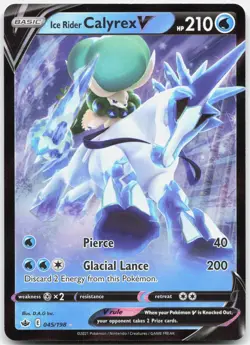 Ice Rider Calyrex V 045/198 Holo V Rare Chilling Reign Pokemon Holo Near Mint - Image 1
