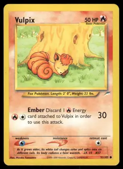 Pokemon Tcg Vulpix #91 Pokemon Neo Destiny LP - Image 1