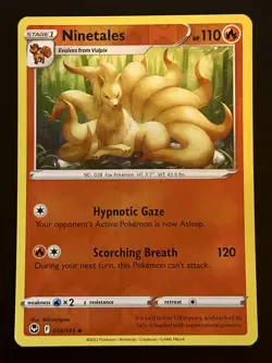 Ninetales #018/195 Reverse Holo Uncommon SWSH12: Silver Tempest Pokemon TCG NM - Image 1