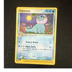 Pokemon TCG Vaporeon 25/100 EX Sandstorm 2003 Rare 70 HP English - Image 1