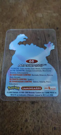 Machamp 68 Pokemon Lamincards Edibas - ITA - GOOD - Image 2
