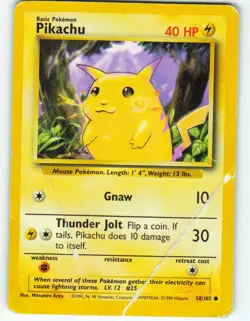 Pikachu - 58/102 Base Set - Pokemon TCG - 1999 - Image 1