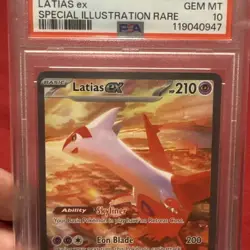 2024 POKEMON SSP EN-SURGING SPARKS SPECIAL ILLUSTRATION RARE LATIAS EX PSA 10 - Image 3