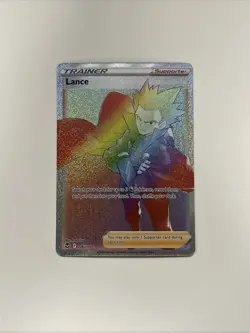 Pokemon TCG Card Lance 206/195 Secret Rainbow Rare Silver Tempest Near Mint NM - Image 1