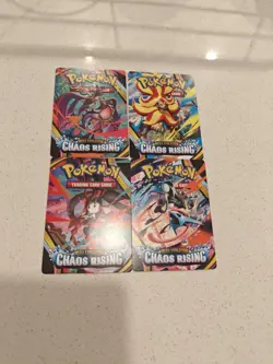 Pokemon TCG Chaos Rising Prerelease Trainer Tip Art Cards Complete Set - Image 1