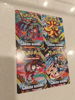 Pokemon TCG Chaos Rising Prerelease Trainer Tip Art Cards Complete Set - Image 3