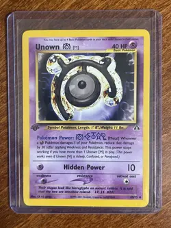 [NM] 2001 Pokemon Neo Discovery Unown [M] 1st Edition #49/75 Uncommon - Image 1