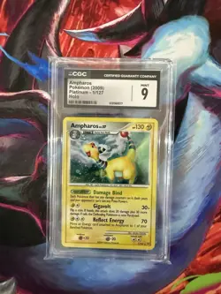 CGC 9 MINT Ampharos 1/127 Holo Platinum Pokemon Card - Image 1